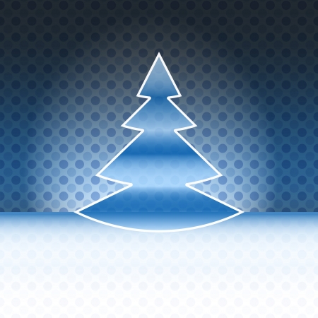  cool christmas tree shape  blue spotted backgroundのイラスト素材