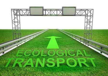 green grass highway in nature countryside illustrationの写真素材