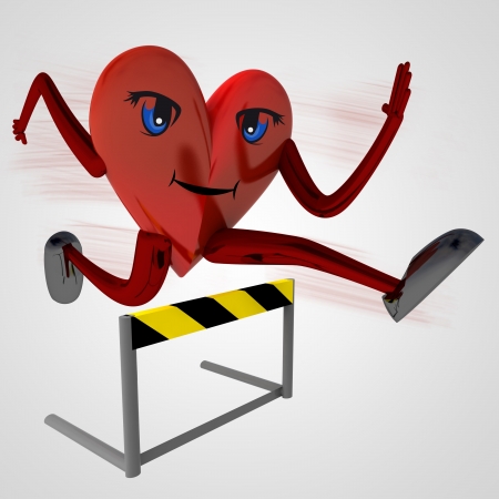 heart health figure runner jump illustrationの写真素材