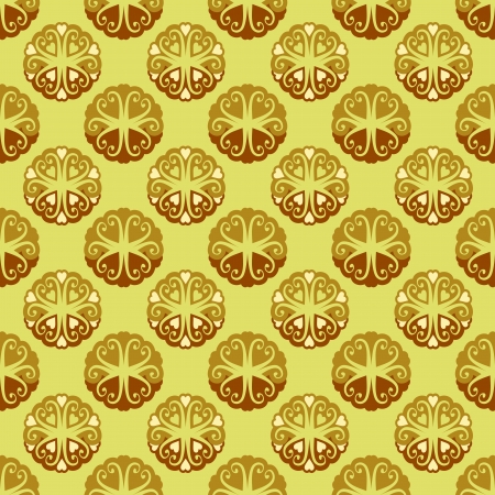 cool lace yellow brown blossom vector pattern illustrationのイラスト素材