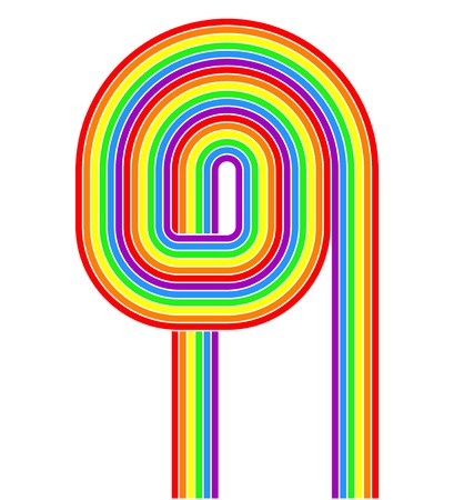 rainbow swirl isolated on white vector illustrationのイラスト素材