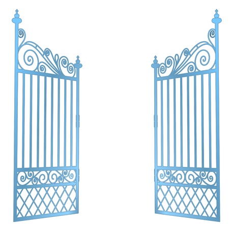 isolated steel decorated baroque open gate vector illustrationのイラスト素材