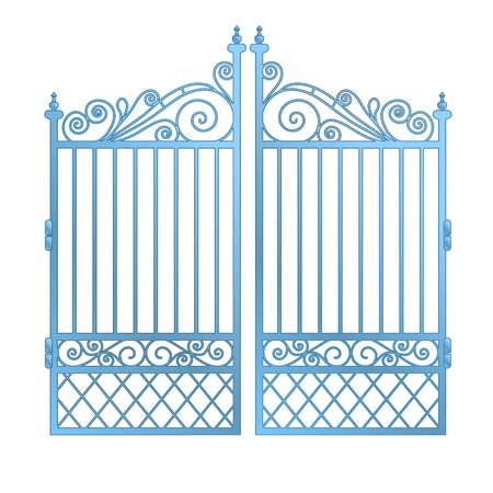 isolated steel decorated baroque gate vector illustrationのイラスト素材