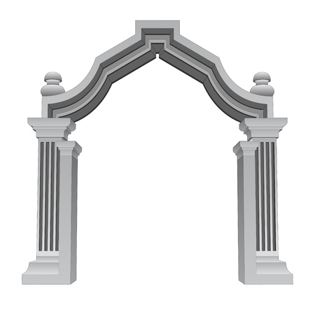 marble stone baroque entrance gate frame vector illustrationのイラスト素材