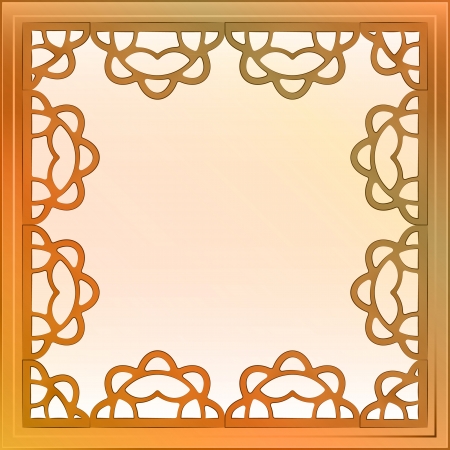 inner decorated baroque bronze square frame vector illustrationのイラスト素材