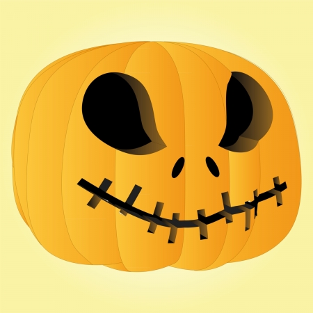 vector scary pumpkin halloween face render illustrationのイラスト素材