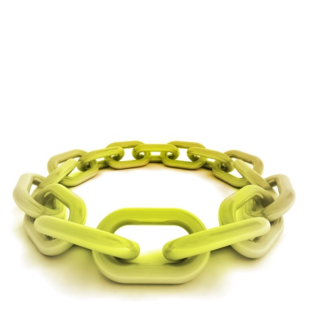 gold chain circle in perspective view on white illustration