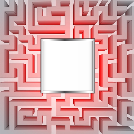 finding way in maze with text space illustrationのイラスト素材