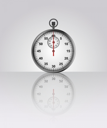 stopwatch drawing with floor reflection illustrationの写真素材