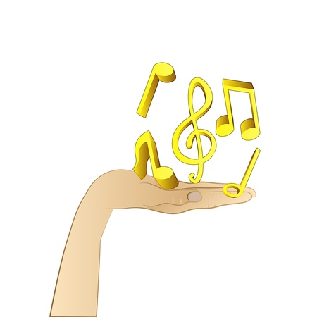 hand palm support music sounds vector illustrationの写真素材