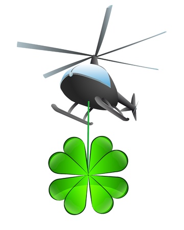 isolated cloverleaf happiness helicopter transport vector illustrationのイラスト素材
