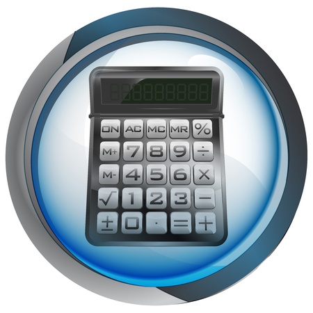 business calculator in shiny glass circle buttonのイラスト素材