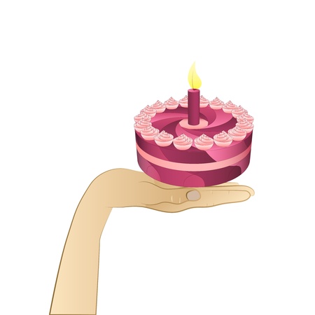 birthday celebration in your hand のイラスト素材