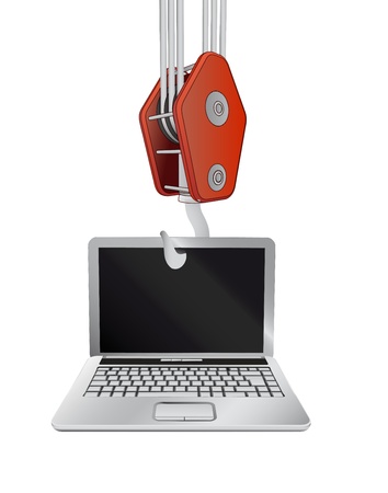 hook transport of notebook to repair のイラスト素材