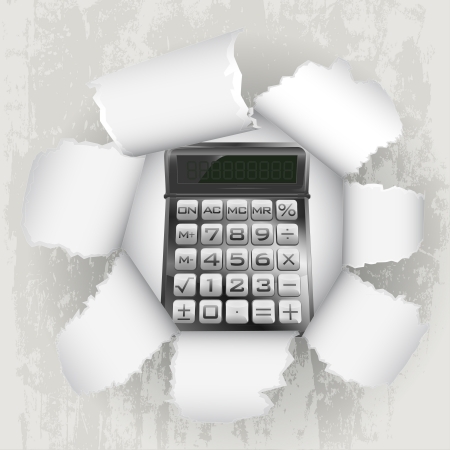 torn paper revelation of business calculation のイラスト素材