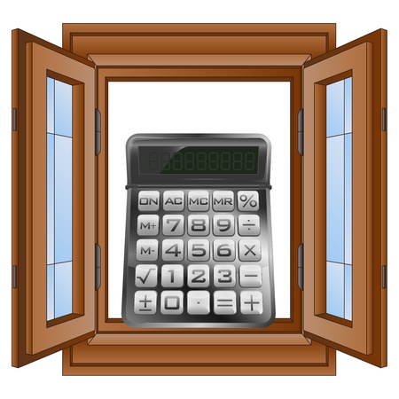 open window to business calculation のイラスト素材