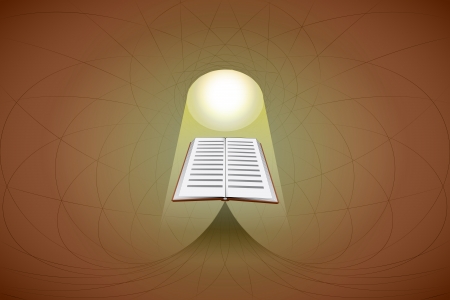 heavenly space with light beam highlights book vector illustrationのイラスト素材
