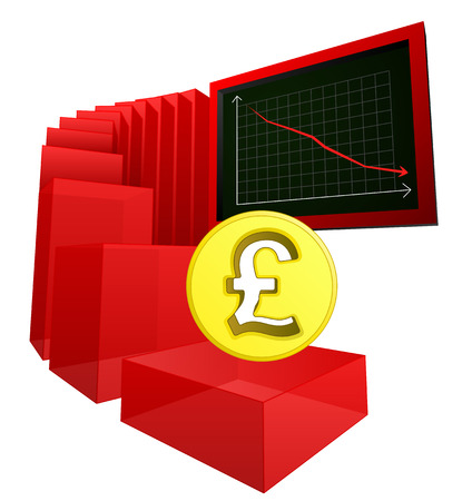negative business banking results of british pound vector illustrationのイラスト素材