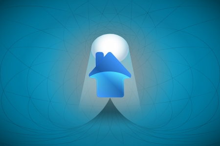 heavenly space with light beam highlights house vector illustrationのイラスト素材