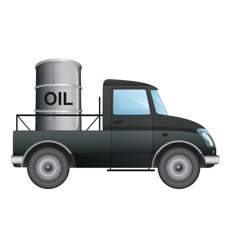 isolated pick up car as oil deliver or transporter vector drawing illustrationのイラスト素材