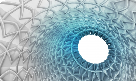 blue circular three dimensional framework background illustrationの写真素材
