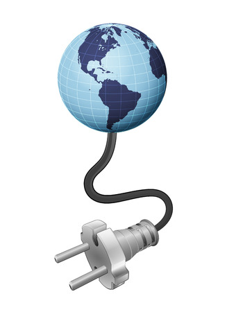 American countries energy supply with plug to get power vector illustrationのイラスト素材