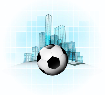 football match played in modern big city vector concept illustrationのイラスト素材