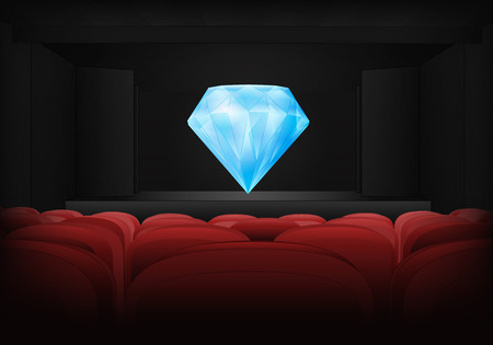 brilliant on the stage in theater interior illustrationのイラスト素材