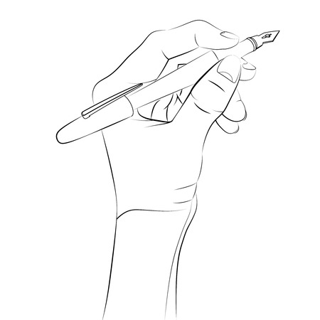   human hand holding pen のイラスト素材