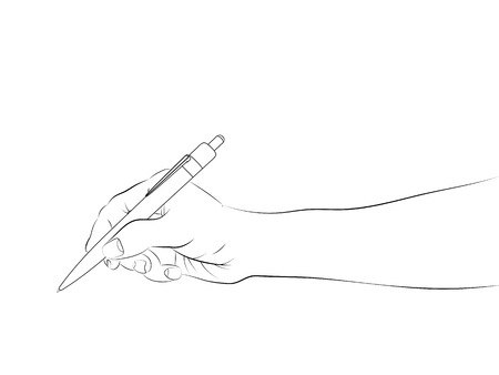   human hand side view holding penのイラスト素材