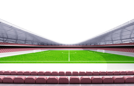 football stadium horizontal view with white background illustration