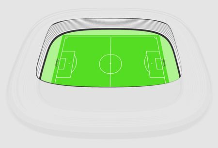 football stadium side perspective view design on white vectorのイラスト素材