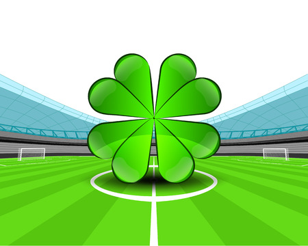cloverleaf happiness in the midfield of football stadium vector illustrationのイラスト素材