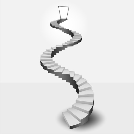 circular stairway leading to heaven door vector illustrationのイラスト素材