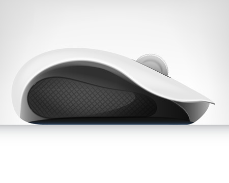 computer mouse in side view isolated object on white vector illustrationのイラスト素材