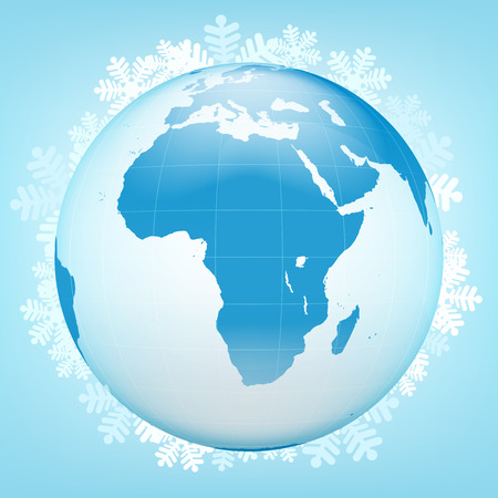Asia globe view in winter season vector illustrationのイラスト素材