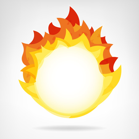 fire flame circle backdrop isolated vector teplate illustrationのイラスト素材