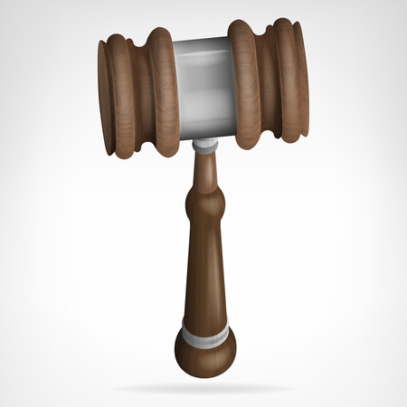 wooden gavel isolated objecton white vector illustrationのイラスト素材