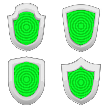 green shields set isolated vector illustration objectのイラスト素材