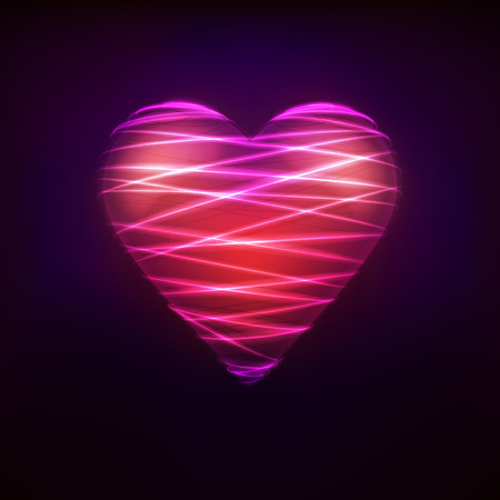 heart symbol designed at modern shiny lines style  vector magic love background illustrationのイラスト素材