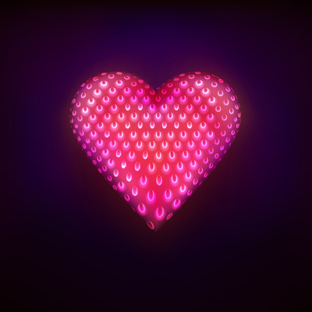 red dotted fruit design as love and heart symbol graphic isolated vector illustration on black backgroundのイラスト素材