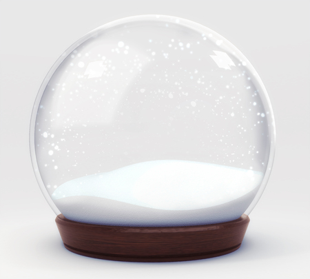 glass ball winter seasonal christmas decoration 3d illustration renderの写真素材