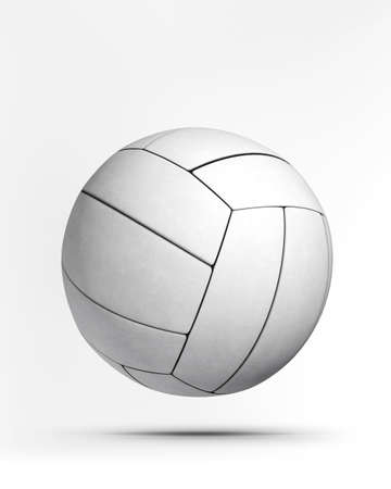 Volleyball ball isolated on white with shadow. Professional sport ball design. 3D illustration element.の写真素材