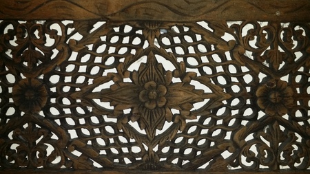 A perforated design panel at Jan hom restaurantの写真素材