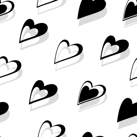 Abstract love heart shape seamless pattern. Vector illustrationのイラスト素材