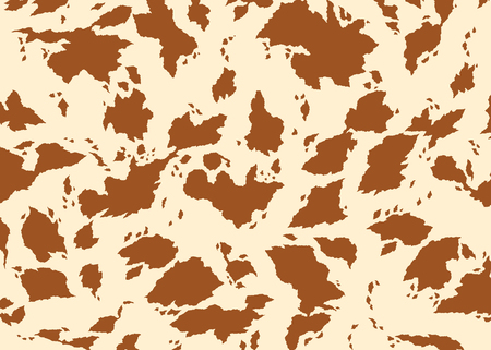 Brown Cow skin pattern design. Animal print vector illustration background. Wildlife fur skin design illustration for web, home decor, fashion, surface, graphicのイラスト素材