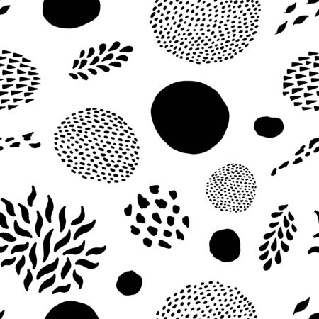 Abstract shapes doodle seamless repeat pattern. Vector illustration background. For print, textile, web, home decor, fashion, surface, graphic designのイラスト素材