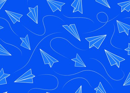 Paper planes seamless pattern. Vector illustration background. For print, textile, web, home decor, fashion, surface, graphic designのイラスト素材