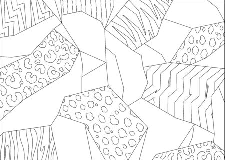 Abstract animal print background. Hand drawn illustration patternのイラスト素材