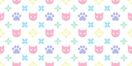 Cats seamless pattern. Vector illustration background for surface, t shirt design, print, poster,...